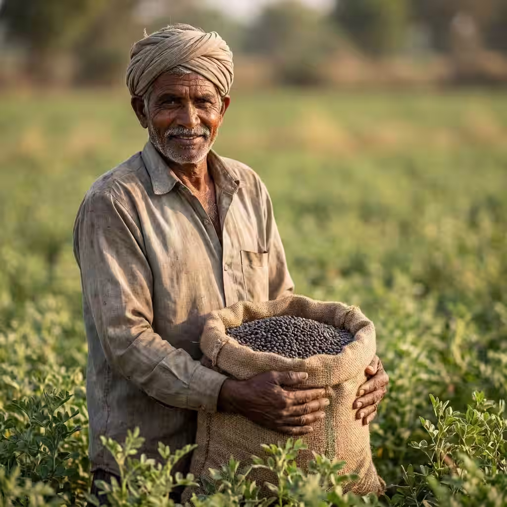Sahaj farmer harvesting raw materials for urad dal manufacturer chhattisgarh